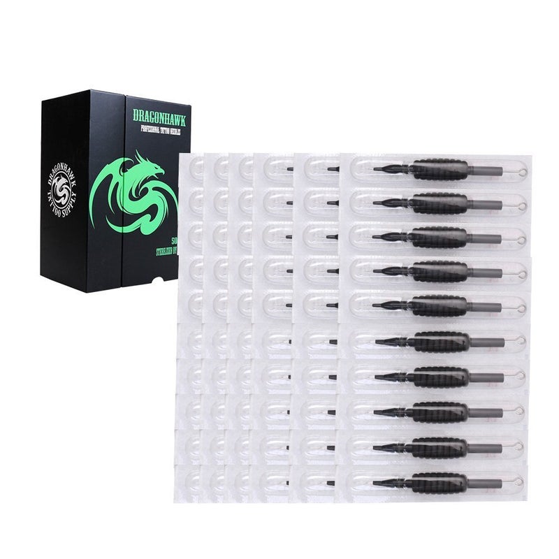 Dragonhawk 60 Counts Black Tattoo Needles Tubes with Matching Assorted - Image 1